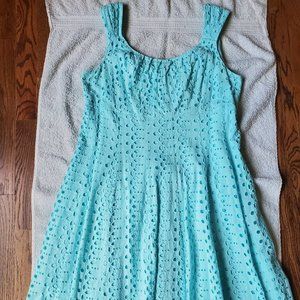 Light blue eyelet lace dress